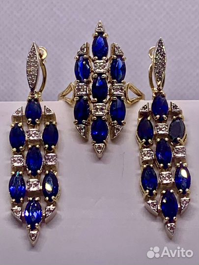 Золотой комплект с бриллиантами