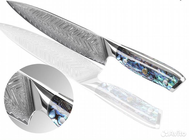 Кухонный шеф нож из дамасской стали