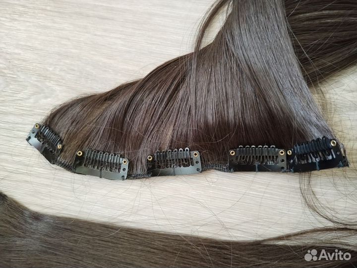 Накладные волосы на заколках