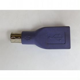 Переходник USB PS/2 (m) - USB A(f), фиолетовый (дл