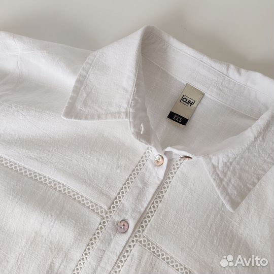 Новая рубашка 38-40 белая блузка шитье