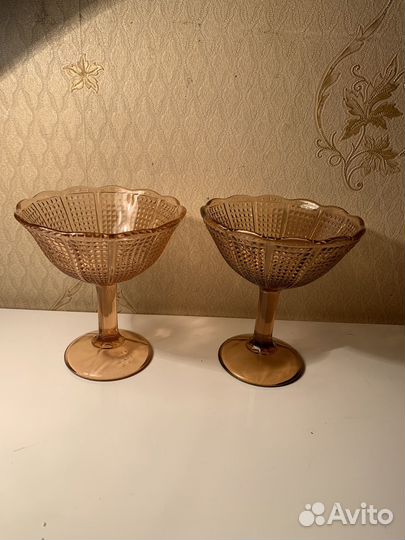 Ваза конфетница дымчатое стекло