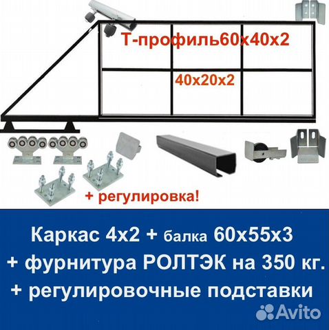 Откатные ворота своими руками 4х2 ролтэк микро пр