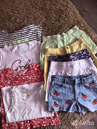 Вещи для лета шорты и футболки 134-140