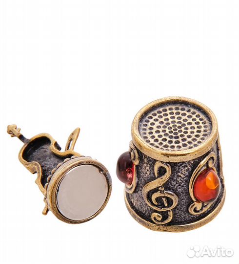 Наперсток Скрипка (латунь, янтарь) A2180266