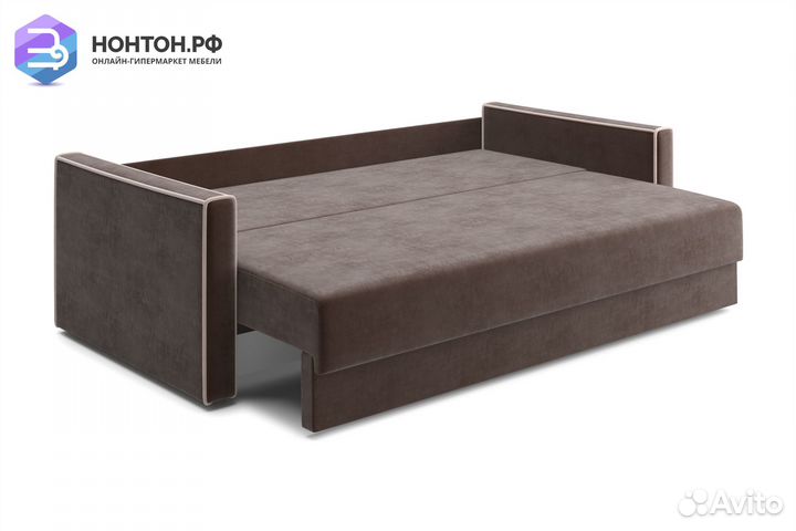 Диван еврокнижка Леон 3-х местный коричневый