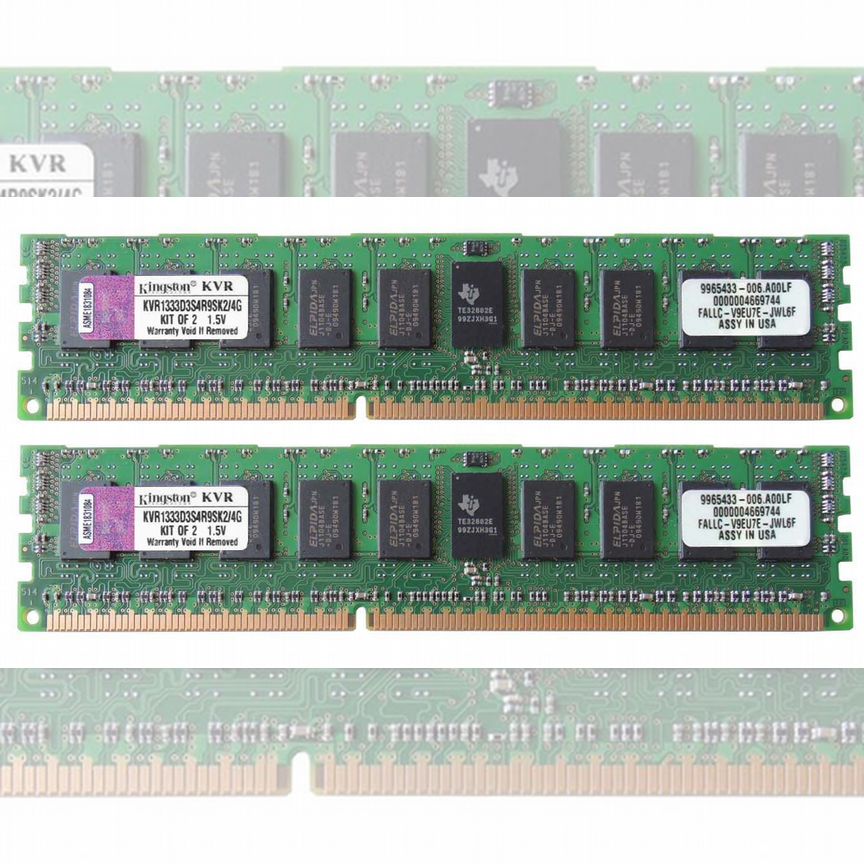 [KVR1333D3S4R9SK2/4G] Оперативная Память Kingston Kvr1333d3s4r9sk2/4g