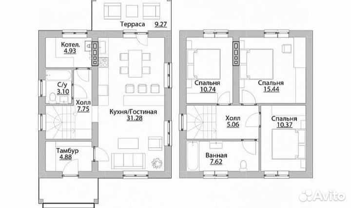 Дом 155 кв.м фасад под ключ с фундаментом 74-441