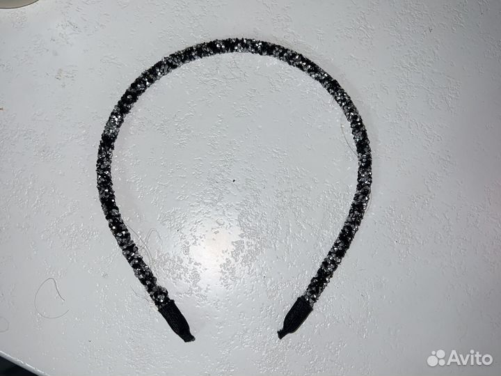 Ободок мягкий со стразами резаными