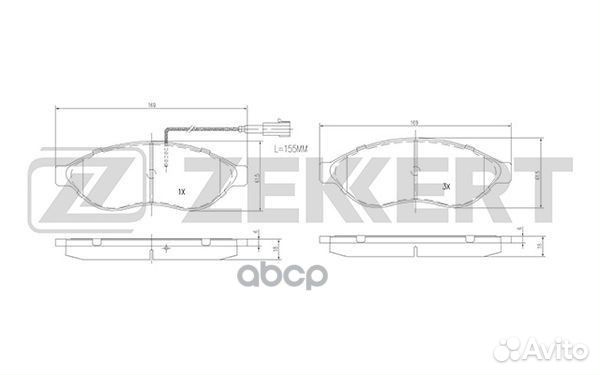 Колодки торм. диск. передн. с датчиком Citroen