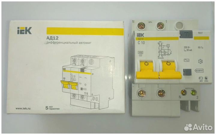 Дифференциальный автомат IEK ад 12 С25 30мА