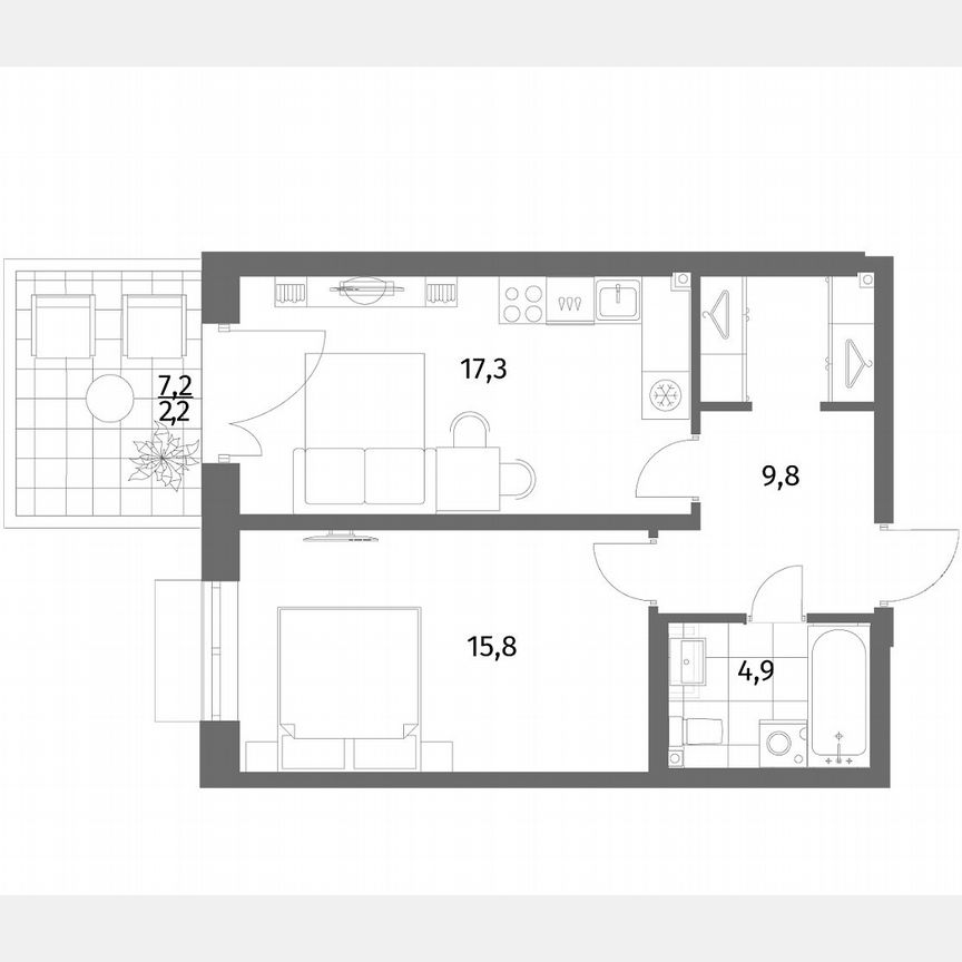 1-к. квартира, 50 м², 1/6 эт.