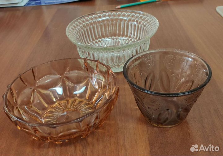 Ваза конфетница цветное стекло СССР