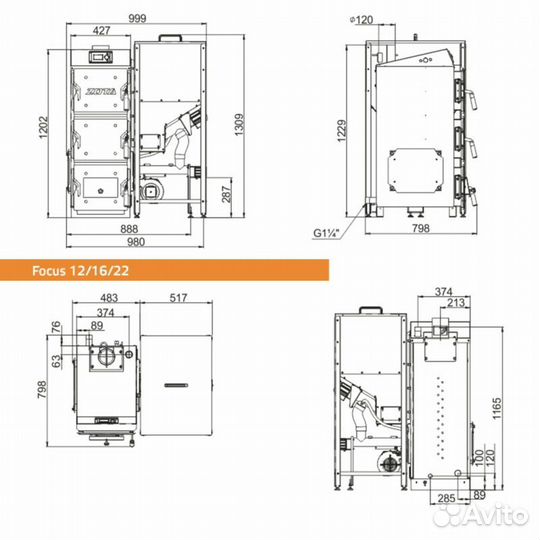 Котел отопление Zota Focus 16