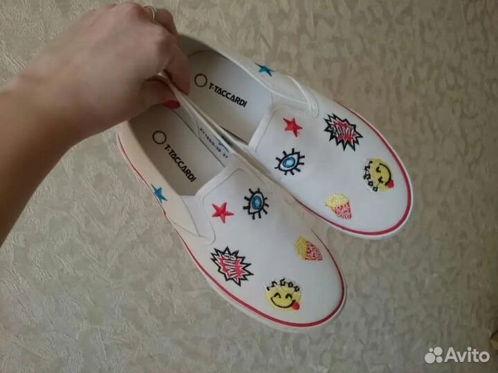 Слипоны белые, новые 40-41 р