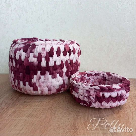 Корзинки из трикотажной пряжи