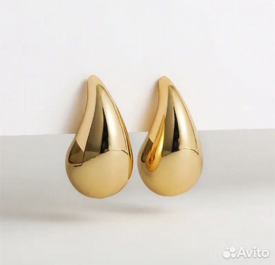 Серьги капли крупные