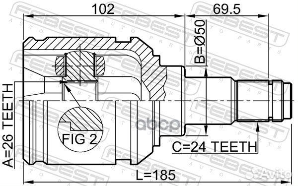 Шрус внутренний левый 26x50x24 0111AZT251LH Febest