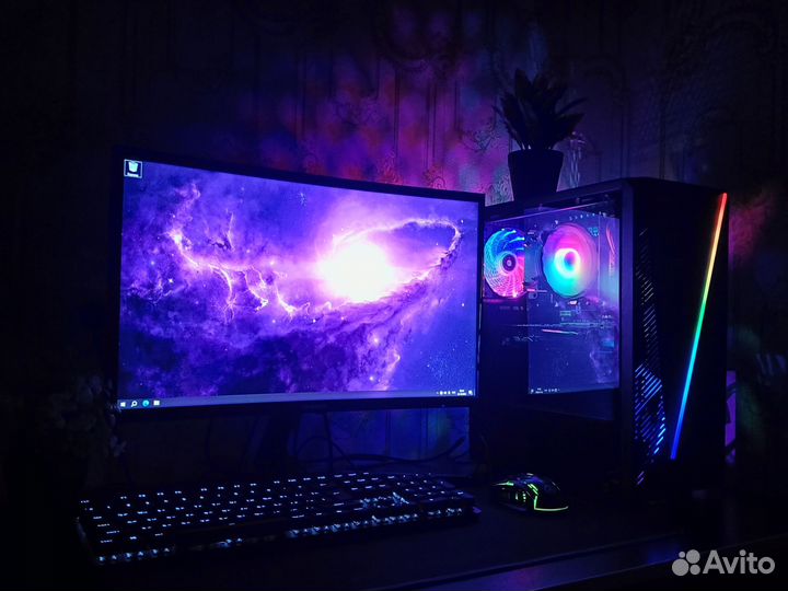 Игровой компьютер intel i7, 32 gb, rx 570 8 gb
