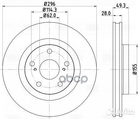 Диск торм. перед. для а/м Toyota Camry (06) d