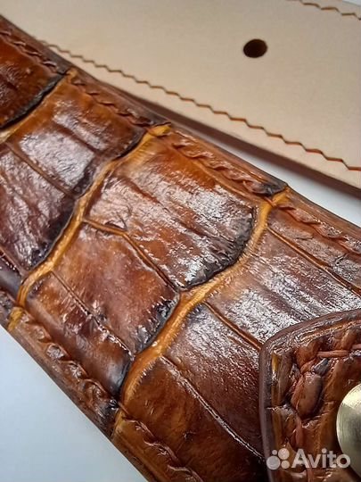 Ремень мужской из кожи крокодила,питона,крс,мрс