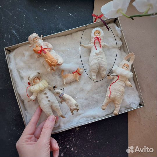 Ватная елочная игрушка