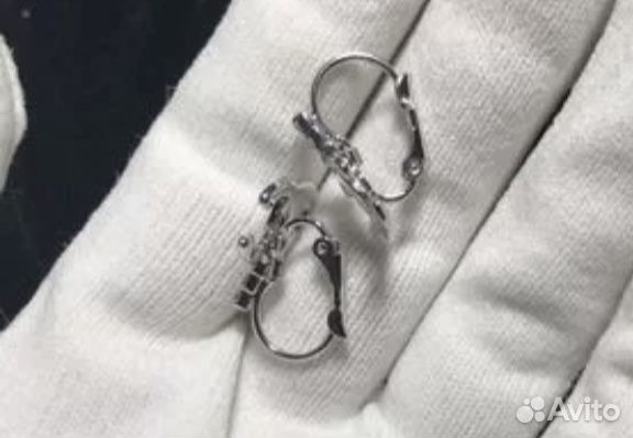 Серьги chanel под серебро