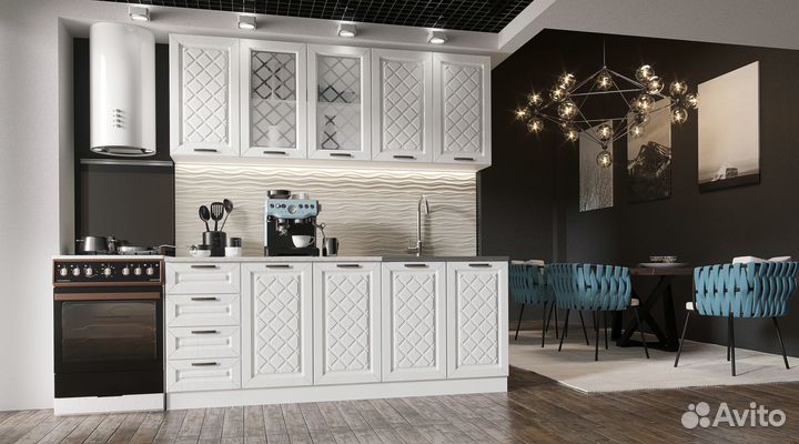 Кухонный гарнитур Агава Акация белая 2 м. (новая)