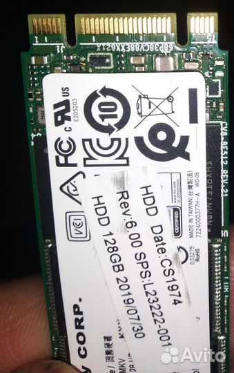 Твердотельный накопитель 128 гб 2280M2 SATA3 TLC