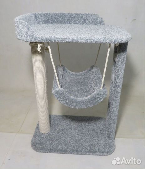 Когтеточка в хб канате с лежанкой и гамаком