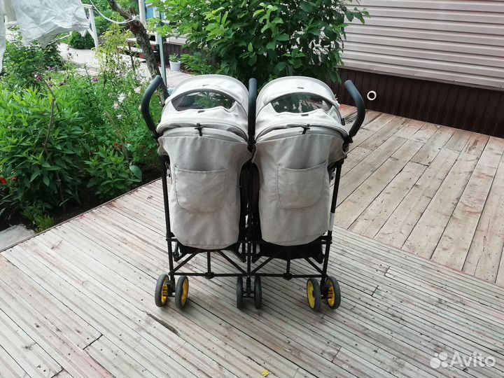 Прогулочная Коляска-трость для двойни Индиго