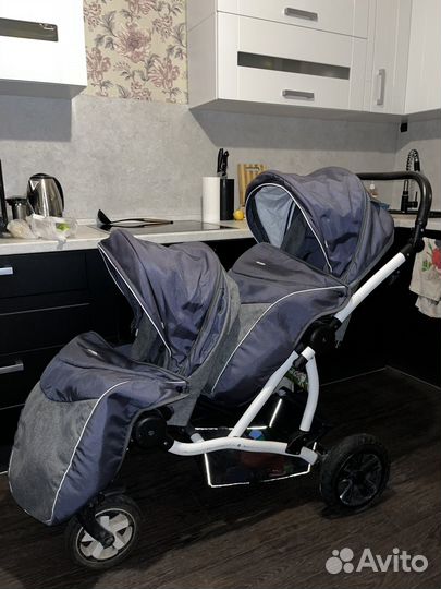 Коляска 2 в 1 aroteam для двойни все сезоны