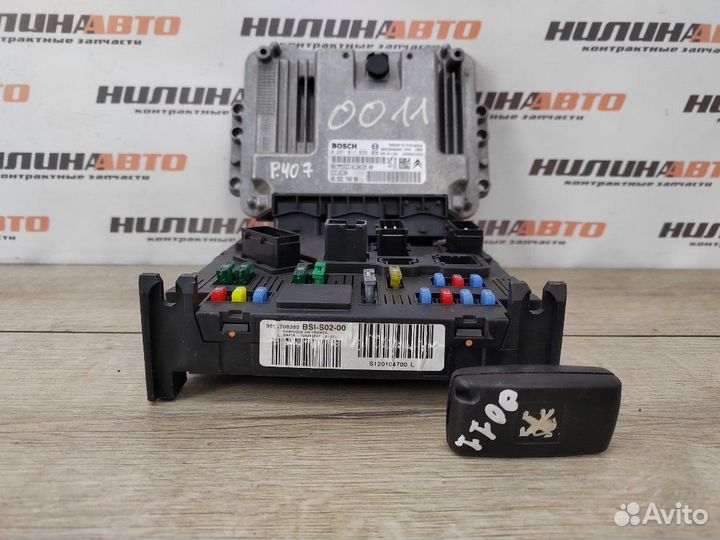 Блок управления двигателем комплект Peugeot 407