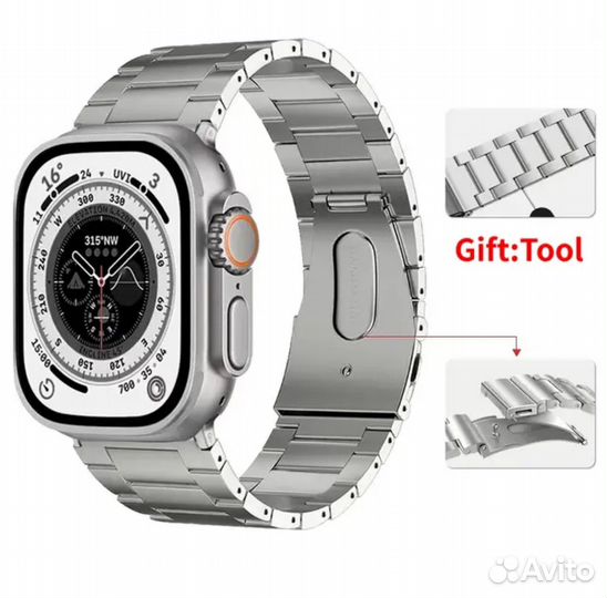 Титановый ремешок Apple Watch Ultra 42, 44, 45, 49