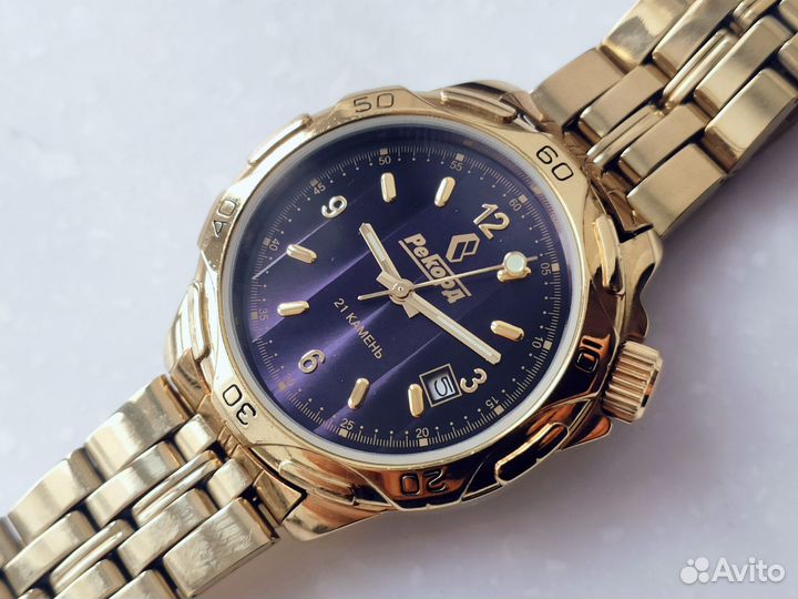 Часы мужские Рекорд Канистра Новые РФ мех Слава 05