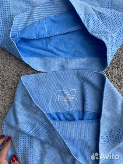 Спортивный костюм (леггинсы и рашгард) голубой