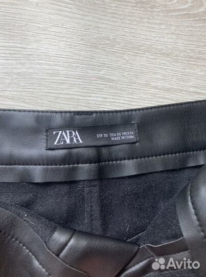 Юбка кожаная zara