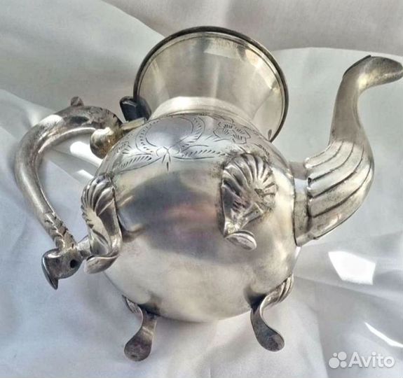 Заварочный чайник масленка вазочка серебрение