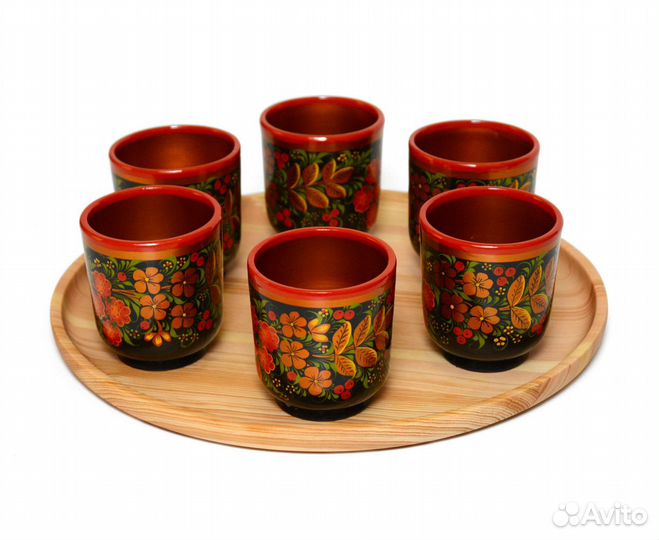 Тарелка большая деревянная. Поднос для завтрака. Б