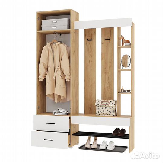 Домино прихожая (Крафт золотой/Белый)