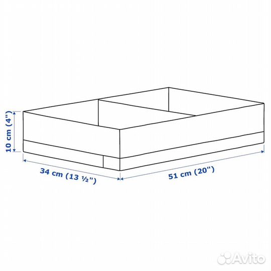 Ящик с отделениями IKEA Стук, белый 34x51x10 см