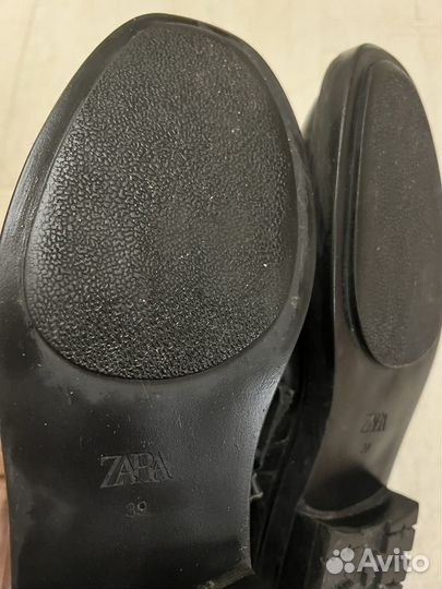 Полусапожки zara 39 кожаные