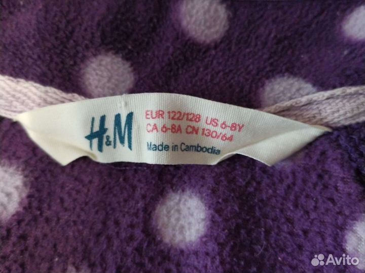 Флисовая кофта hm 122 для девочки фиолетовая