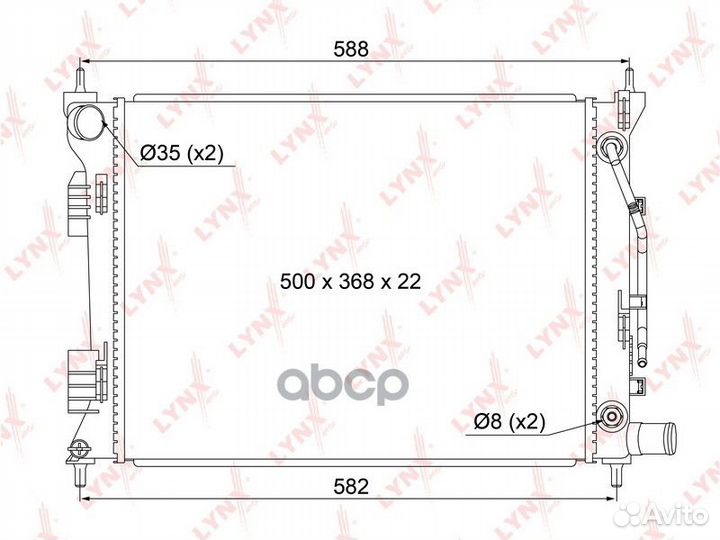 Радиатор системы охлаждения RB1049 lynxauto