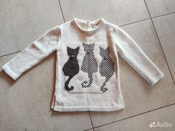 Шерстянная кофта для девочки 2-3 года