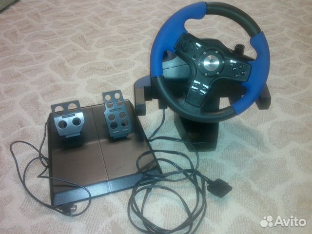 Руль и педали logitech driving force ex для PS2