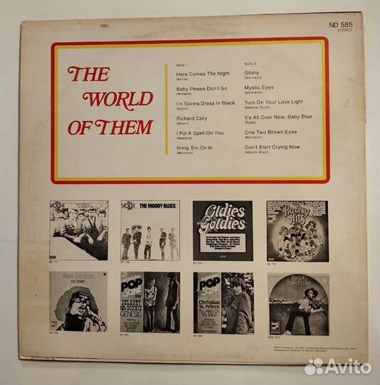 Винтажная виниловая пластинка LP Them The World Of
