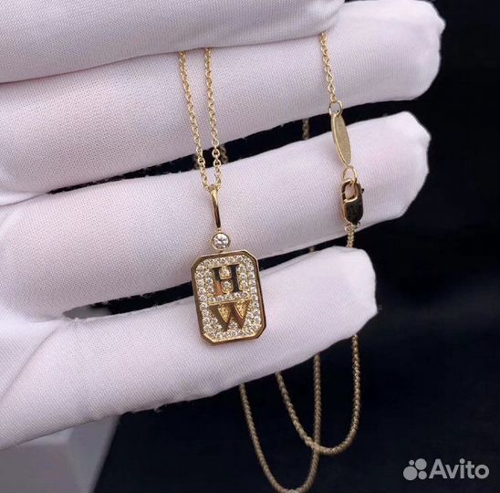 Золотое колье Harry Winston 0.56 ct 6.2 гр