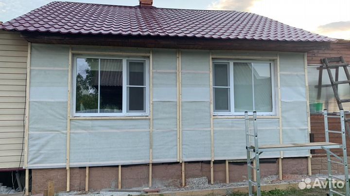 Отделка фасада сайдингом, утепление