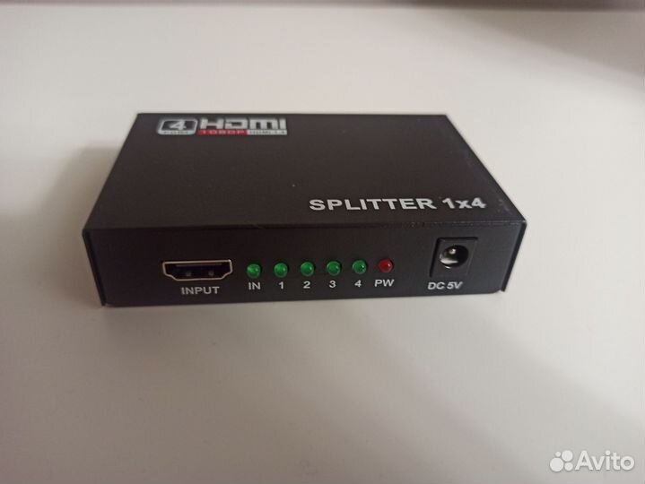 Hdmi сплиттер-разветвитель 1x4 (Splitter 1x4 )